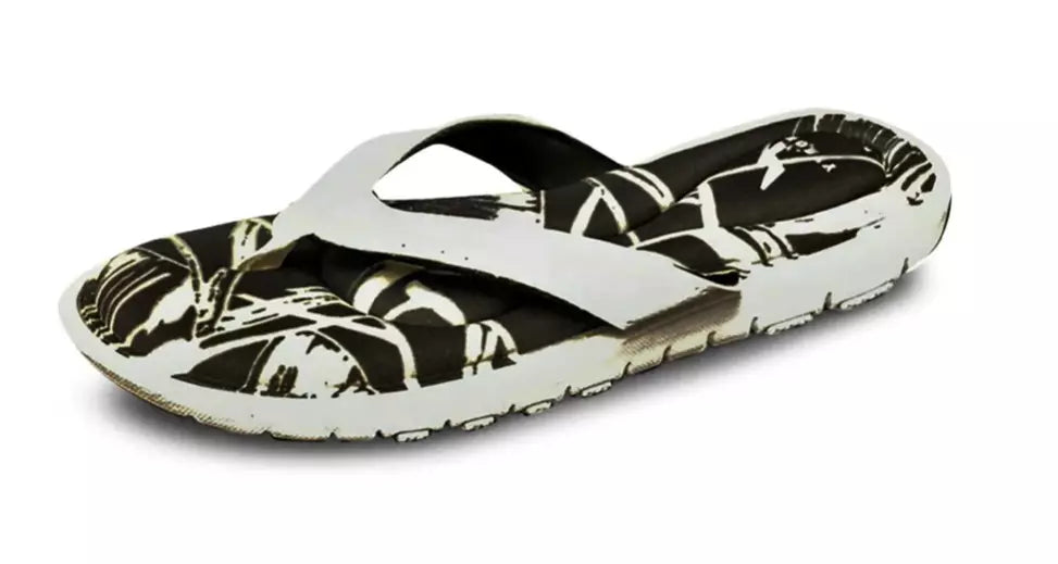 NORTY Womens Memory Foam Adult Female Flip Flops (12142) Black White